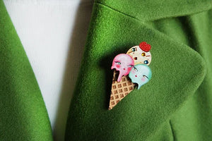 LaliBlue : Love : Ice cream cone brooch [LUCKY LAST!]