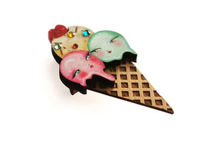 LaliBlue : Love : Ice cream cone brooch [PRE-ORDER]