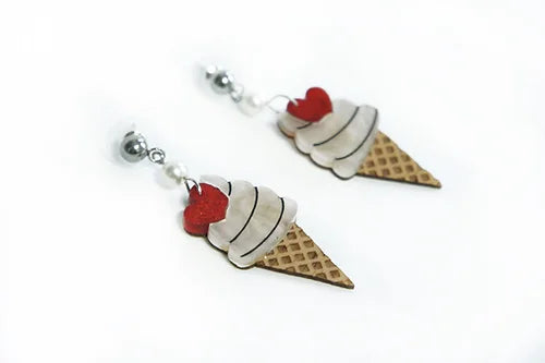 LaliBlue : Love : Ice cream cone earrings