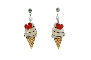 LaliBlue : Love : Ice cream cone earrings [PRE-ORDER]