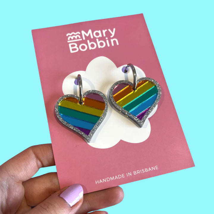 Mary Bobbin : I Heart Rainbows Hoop Dangles [LUCKY LAST!]