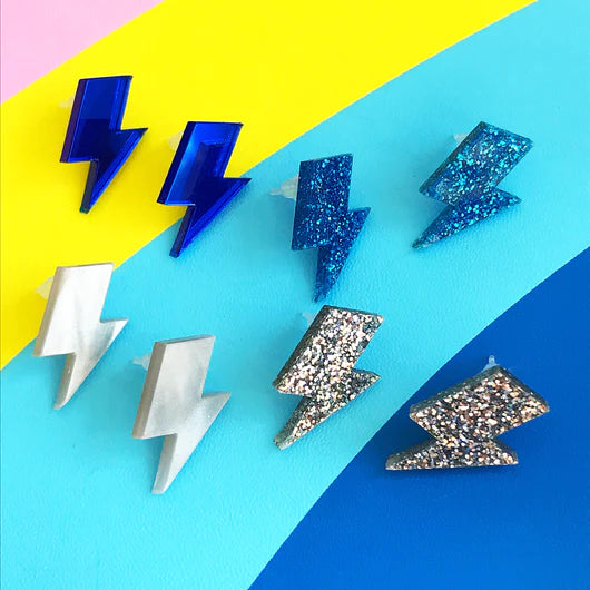 Little Pig Design : Lightning Bolt Stud Acrylic Earrings