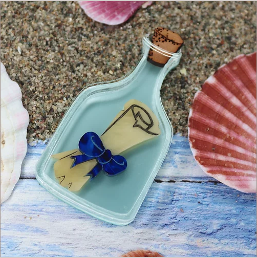 Kimchi & Coconut : Life's a Beach : Message in a Bottle Brooch