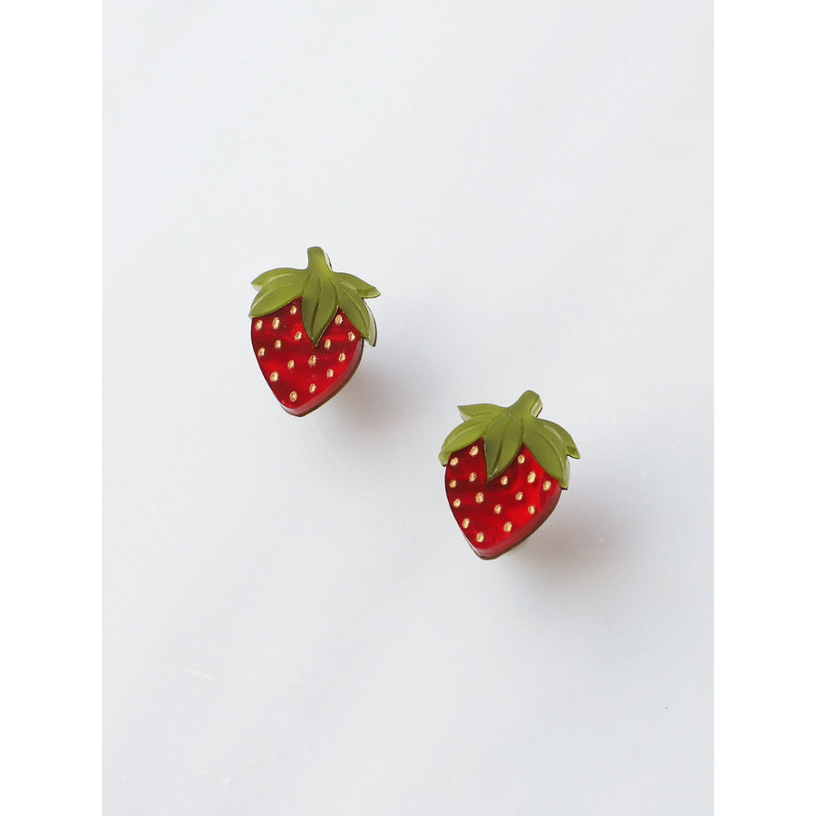 Wolf & Moon : Mini Strawberry Studs Earrings