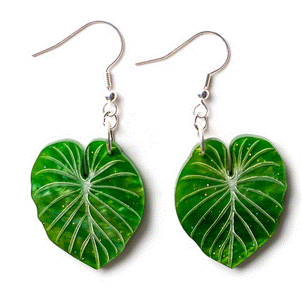 Martinis & Slippers : Palm Leaf Earrings