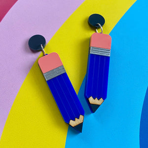 Little Pig Design : Acrylic Pencil Earrings