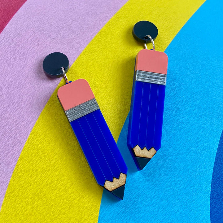 Little Pig Design : Acrylic Pencil Earrings