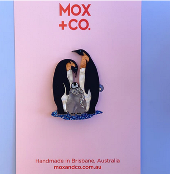 Mox & Co : Penguin Family Brooch