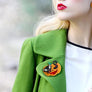 LaliBlue : Pumpkin with Kitten Brooch