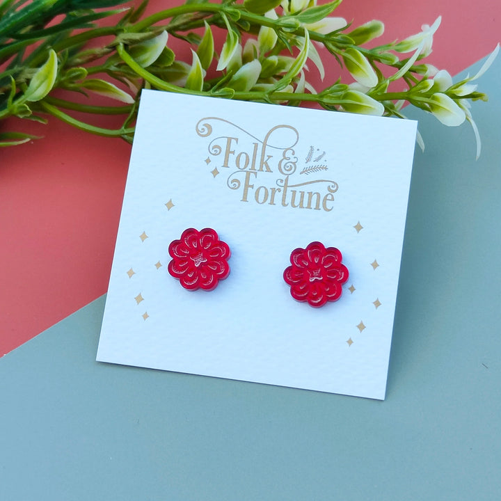 Folk & Fortune : Rosette Flower stud earrings