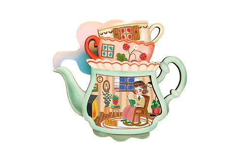 LaliBlue :  Tea Time : Teapot House Brooch [PRE-ORDER]