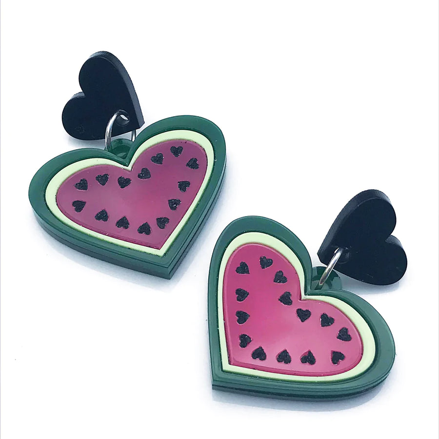 Little Pig Design : Watermelon Acrylic Earrings
