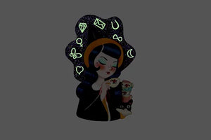 LaliBlue : Halloween : Witch reading tasseomancy brooch [PRE-ORDER]