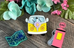 PolyPaige : Yellow Kombi Mini Brooch Set