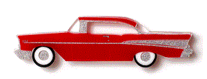 Martinis & Slippers :  '57 Chevy Brooch