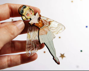 LaliBlue : Circus Freaks : Butterfly woman brooch [PRE-ORDER]