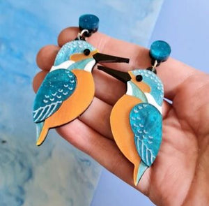 Cherryloco : Scottish Wildlife : Kingfisher earrings