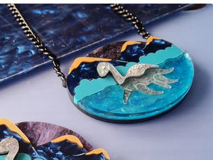 Cherryloco : Nessie at night loch ness monster brooch OR necklace [PRE-ORDER]
