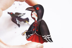 LaliBlue : Halloween : Crow girl brooch [PRE-ORDER]