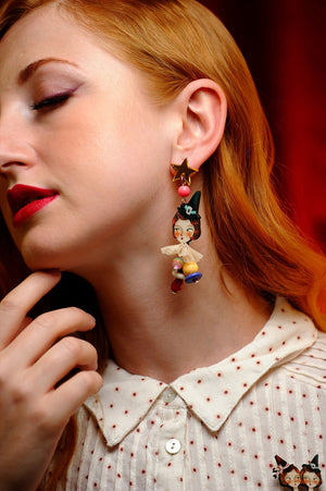 LaliBlue : Circus Freaks : Siamese sister earrings