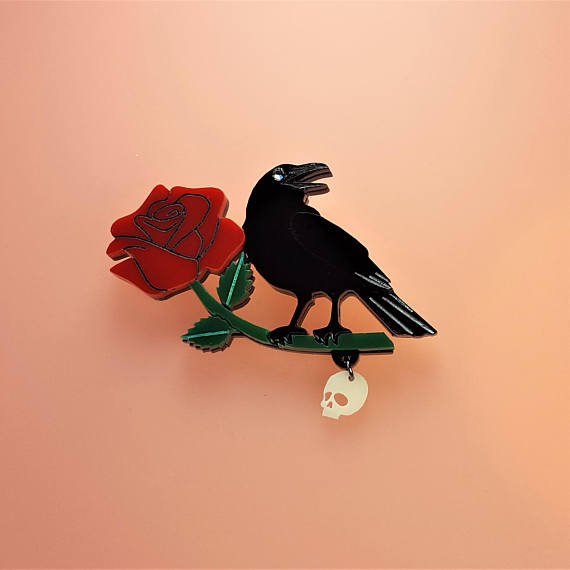 Cherryloco : Dark desire raven brooch [PRE-ORDER]