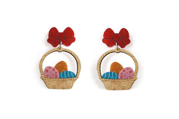 LaliBlue : Easter : Basket of Easter Eggs Earrings [PRE-ORDER]
