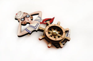 LaliBlue : Wonderful 50's : Pin up Sailor brooch