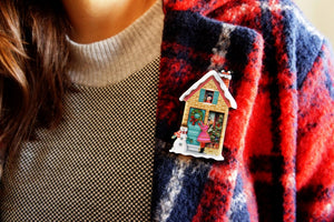 LaliBlue : Christmas : Christmas house brooch [PRE-ORDER]