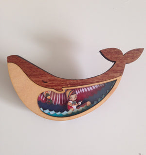LaliBlue :  Fairytales : Pinocchio whale Brooch