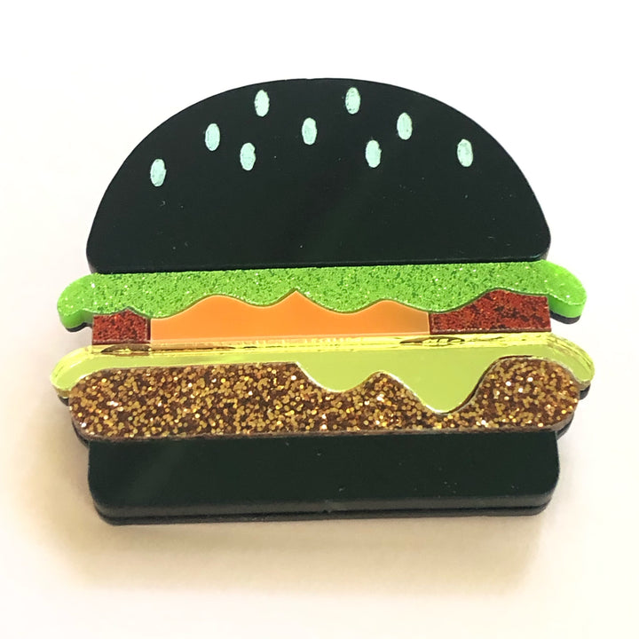 Louna Rae : Black Hamburger Brooch