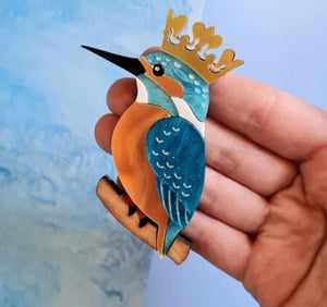 Cherryloco : Scottish Wildlife : Kingfisher brooch or necklace