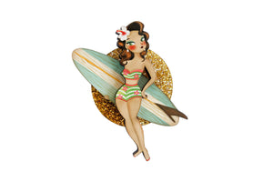 LaliBlue :  Tiki : Surfer Girl Brooch [PRE-ORDER]