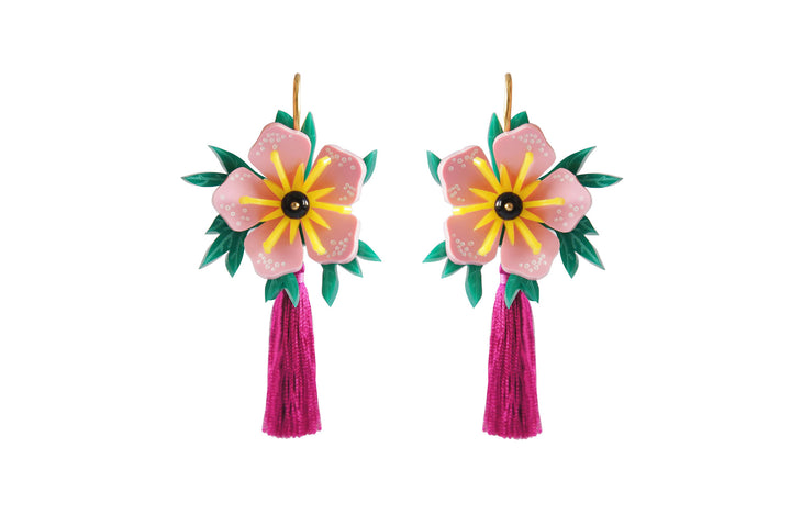 LaliBlue :  Tiki : Rose Tropical Flower Earrings [PRE-ORDER]