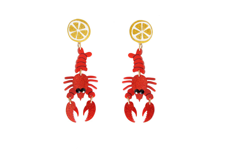 LaliBlue :  Tiki : Lobster Earrings