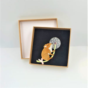 Cherryloco : Autumn : Make a Wish mouse brooch [PRE-ORDER]