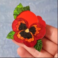 Cherryloco : Floral Collection : Pansy Brooch