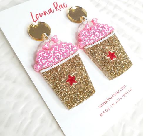 Louna Rae : Pink Popcorn Dangle Earrings