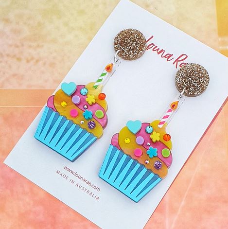 Louna Rae : Birthday Cupcake Dangle Earrings